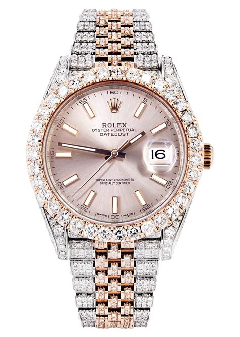 rolex datejust rose gold with diamonds